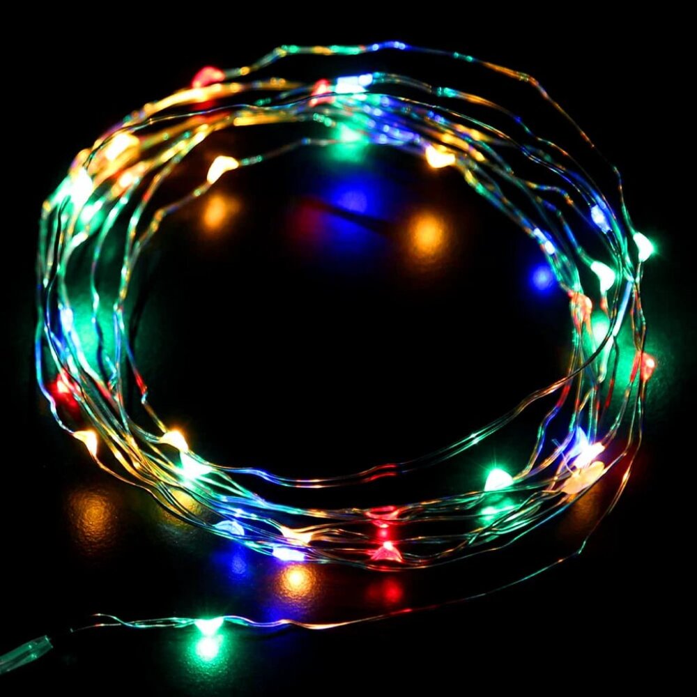 20 LED string Silver Copper Wire Fairy Lights Battery Powered Waterproof 2M USA